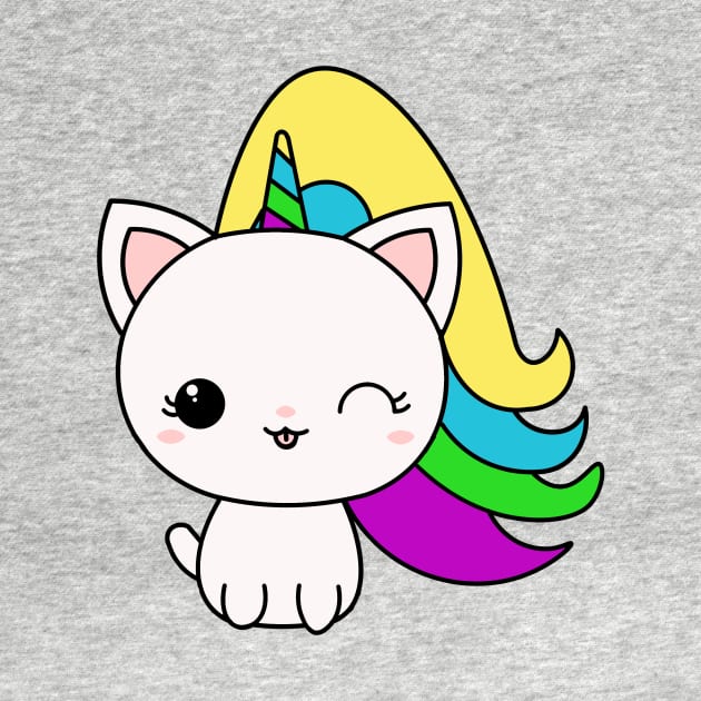 Unicat Unicorn Kawaii Cat by charlescheshire